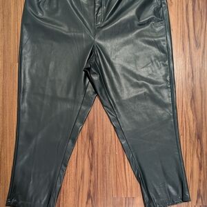 Calvin Klein Dark Green Faux Leather Jeggings